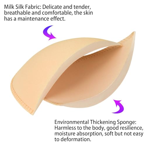 Awpeye Bra Pads Inserts 6 Pairs, Triangle Bra Cups Inserts, Removable Breast Enhancers Pads for Women, Fits A/B Cup Sports Bras, Bikinis, Swimsuits, Dresses (Beige) - Image 4