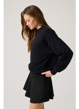 Los Ojos Black Wide Cut Crew Neck Sweatshirt  - Image 1