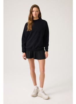 Los Ojos Black Wide Cut Crew Neck Sweatshirt  - Image 4