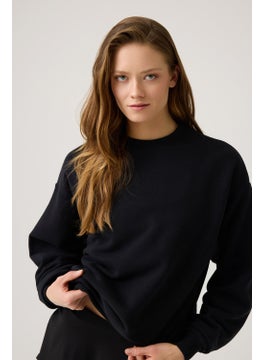 Los Ojos Black Wide Cut Crew Neck Sweatshirt  - Image 5