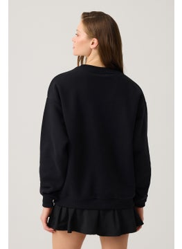 Los Ojos Black Wide Cut Crew Neck Sweatshirt  - Image 3