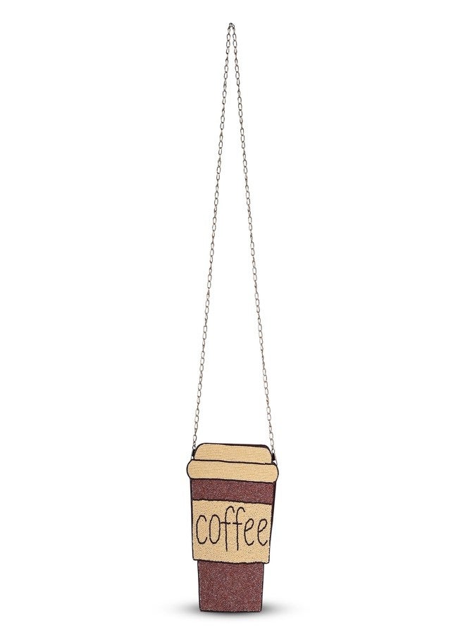 MARKQUES Hand Beaded Coffee Sling Bag | Handcrafted Beaded Work Girls Purse - Image 5
