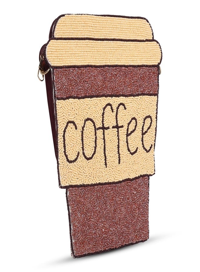 MARKQUES Hand Beaded Coffee Sling Bag | Handcrafted Beaded Work Girls Purse - Image 1