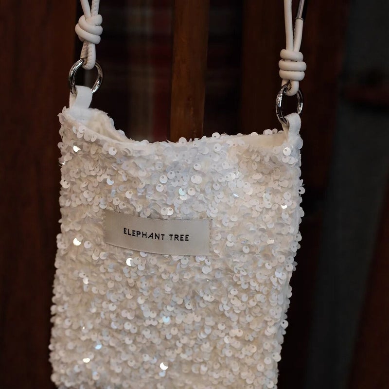 Women's White Sequin Crossbody Bag - Image 2