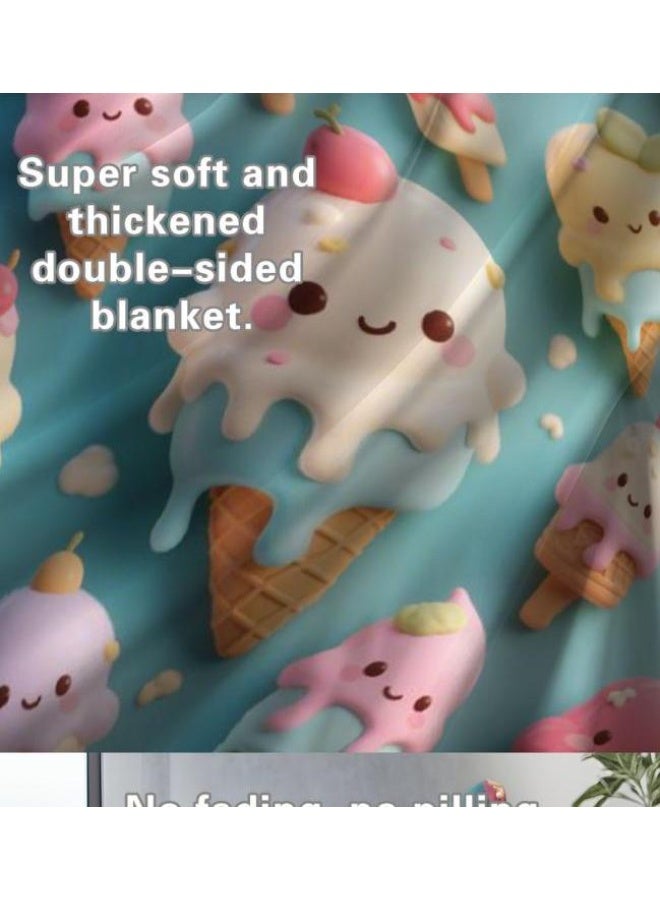 عام بطانية رقيقة من الفانيلا (حرارة ومريحة، ومناسبة للنوم واستخدام اللعبة والغبار والرمل) 150 سم * 200 سم - 590 - Image 3