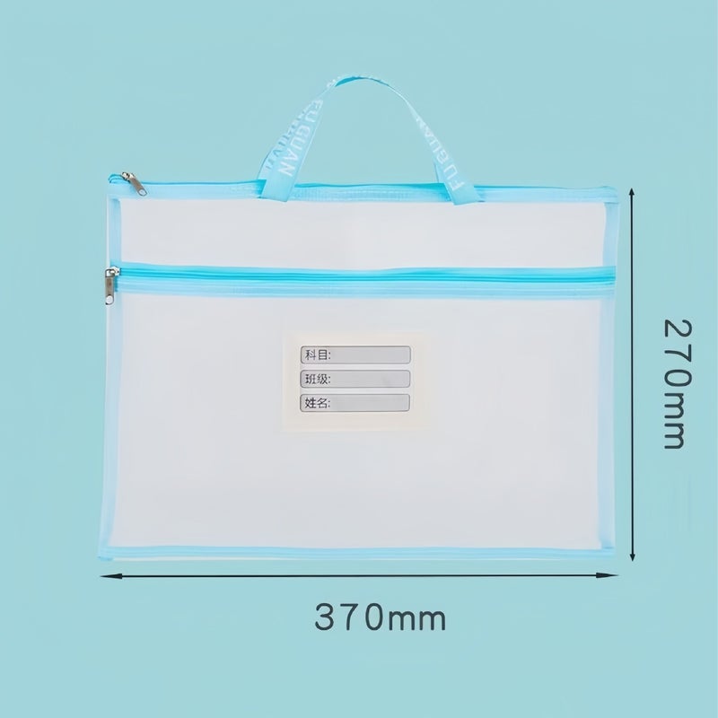 Portable Thickened Subject A4 Students Large Capacity Classification Double-Layer Mesh File Bag Transparent Test Paper Storage Bag For Homework - Image 5