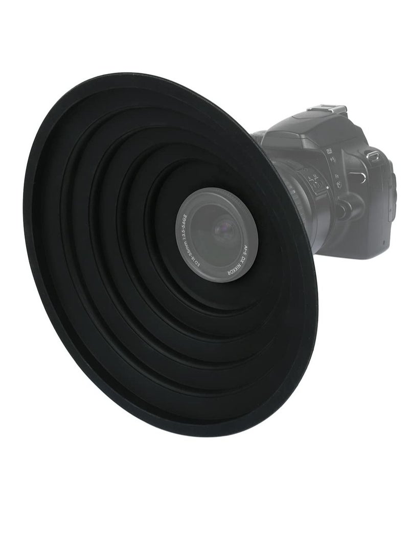 Excefore Rubber Lens Hood, Anti-Reflective Silicone Collapsible Len Hood, Blocks Unnecessary Reflection and Glare, Compatible with Nikon, Canon, Pentax, Sony 50-70mm Camera Lens  - Image 1