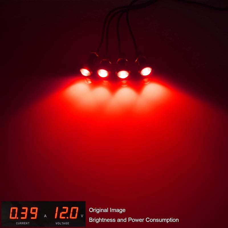 Boigoo Universal Grille Marker Light Kit - Red LED Bolt-On Mount for Trucks and SUVs - Image 2