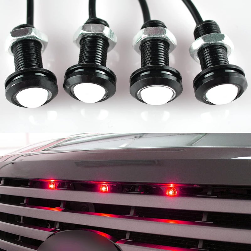 Boigoo Universal Grille Marker Light Kit - Red LED Bolt-On Mount for Trucks and SUVs - Image 1
