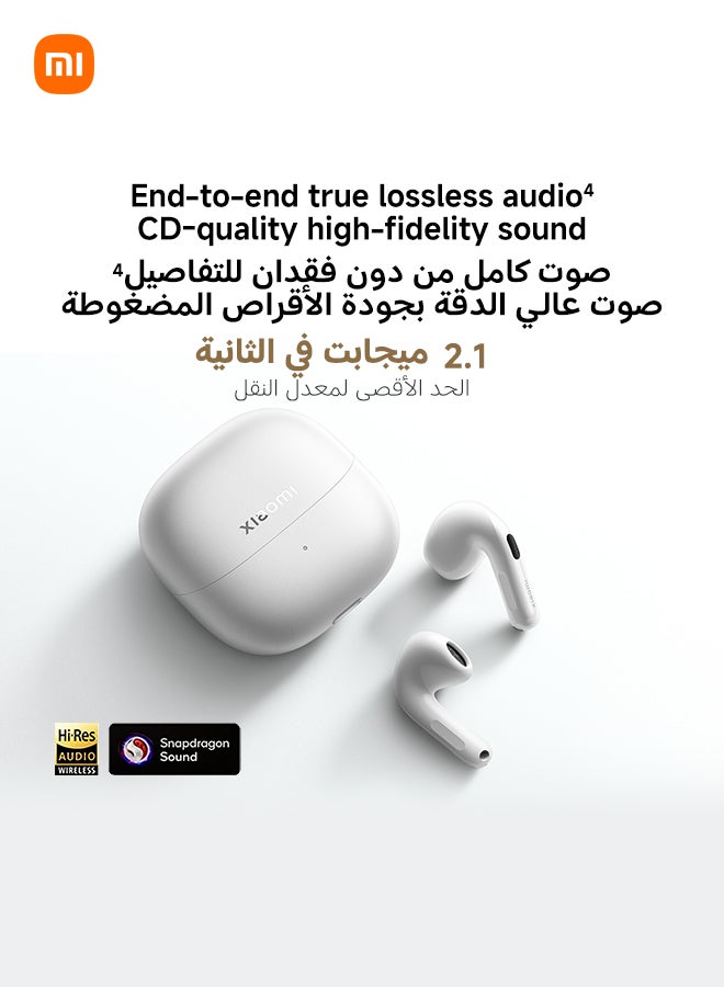 Xiaomi Buds 6, Bluetooth Earbuds Semi-in-ear, 11mm Triple-Magnet Gold-Plated Driver with Detailed Bass, Up to 35h Battery Life, Advanced Noise Cancellation, Bluetooth 5.4, IP54 Ceramic White - Image 3