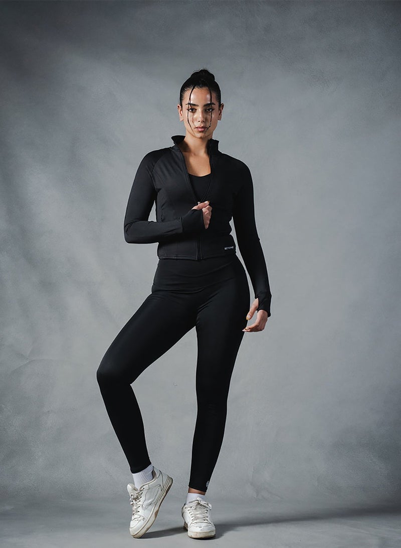 Beyond Sportswear Women's Black Compression Jacket - Image 1