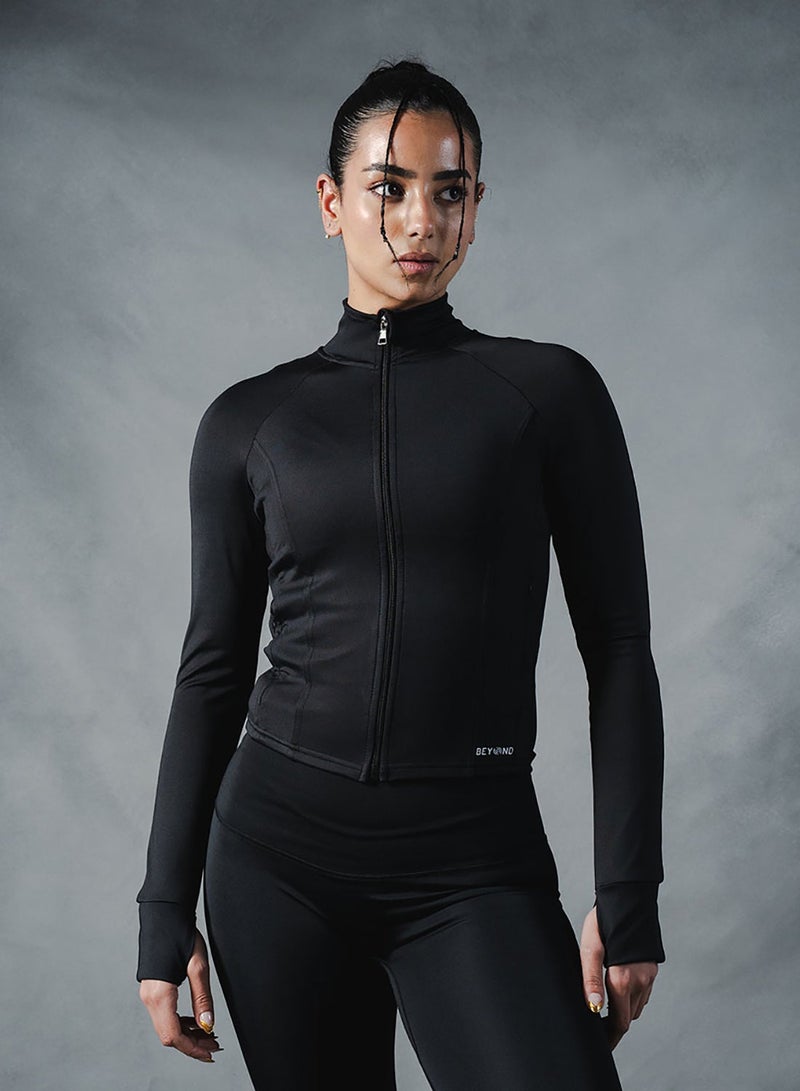 Beyond Sportswear Women's Black Compression Jacket - Image 2