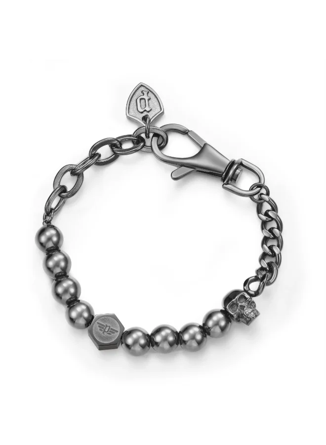 بوليس خرز فيرتكس رمادي فاتح مع سوار للرجال مقاس كبير