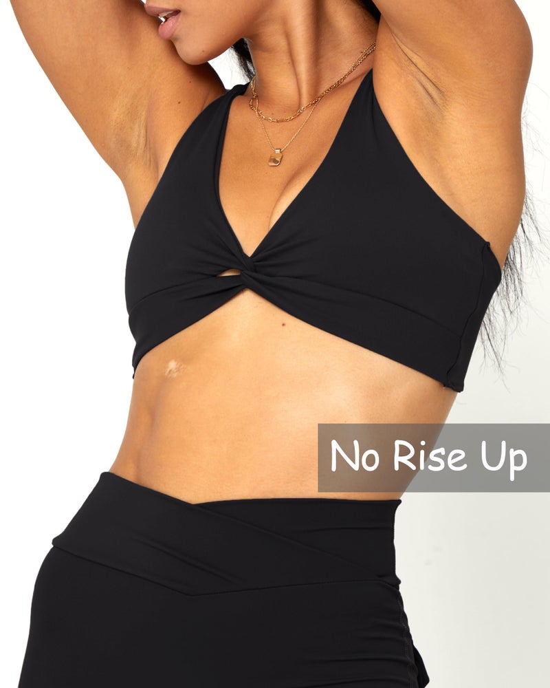 Danysu Womens Strappy Sport Bra Backless Sports Bra Open Back Workout Top Light Support Cute Gym Clothes Twirl Front Black M - Image 5