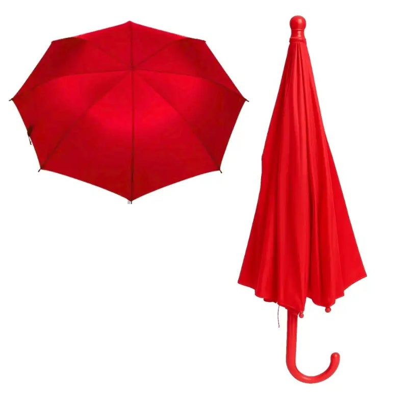 Easy Folding UAE National Day Plain Portable Umbrella For Kids- Red