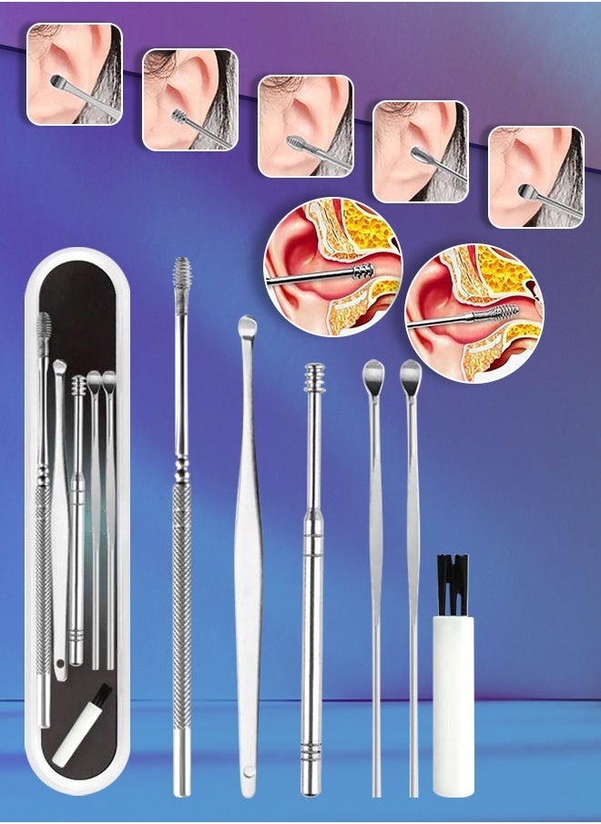 NIKITA.VIVI Set of 6 Non-slip Handles Ear Wax Removal Kit With Soft Silicone and Stainless Steel  - Image 1