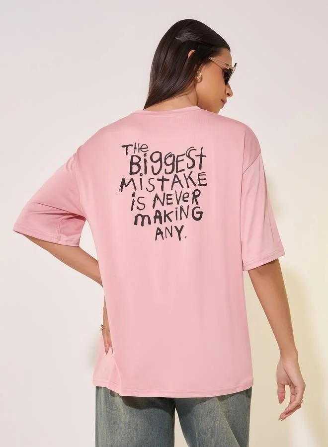 Take Two Slogan Print Round Neck Regular T-Shirt