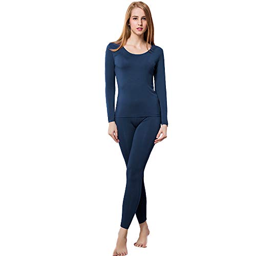 HEROBIKER Thermal Underwear Women Ultra-Soft Set Base Layer Top & Bottom Long Johns with Warm Lined Winter Blue - Image 2