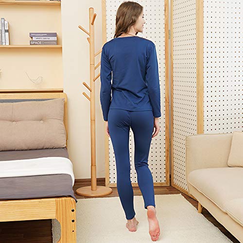 HEROBIKER Thermal Underwear Women Ultra-Soft Set Base Layer Top & Bottom Long Johns with Warm Lined Winter Blue - Image 3