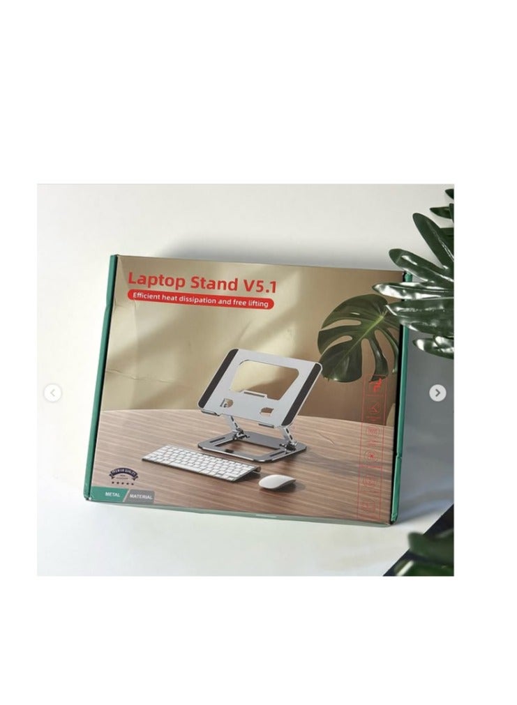 🔥 ستقف اللابتوب والآيباد العملاق – كل ما تسعى إليه هو حامل واحد! • 🏗️ متين وقوي – مصنوع من الكربون المقاوم للصدأ • 🛋️ يستخدم في أي مكان – Bebe Bebe، على الاختفاء، أو بأي مكان يناسبك • 🔄 قابل لتعديل الارتفاع – راحة دائمة لأي وضعية جلوس • 🔒 وسائد سيليكون مقاومة للانزلاق – حماية تامة لك • 💻 متوافق مع جميع اللابتوبات – من 10 إلى 17 إنج - Image 2