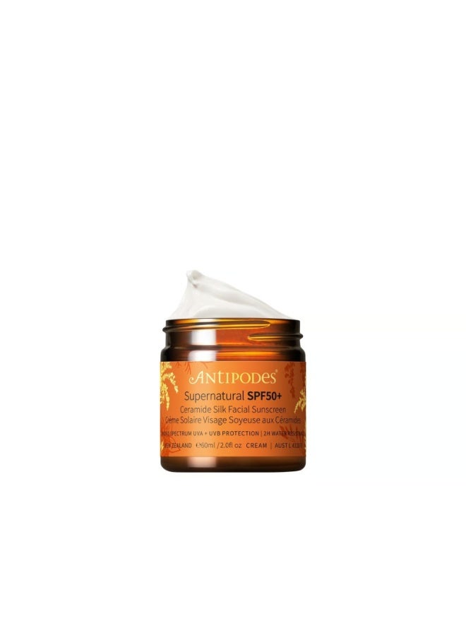 Antipodes Supernatural Ceramide Silk Facial Sunscreen SPF50+ 60ml - Image 1