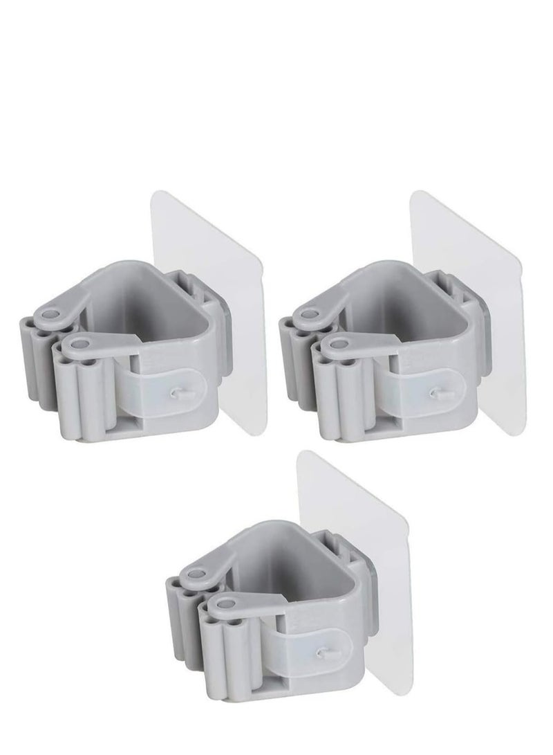 5-Piece Strong Adhesive Hook Clamp, Wall-Mounted Broom Holder, Mop Clip for Storage, Suitable for Organizing Bathroom and Kitchen Multicolour - Image 2