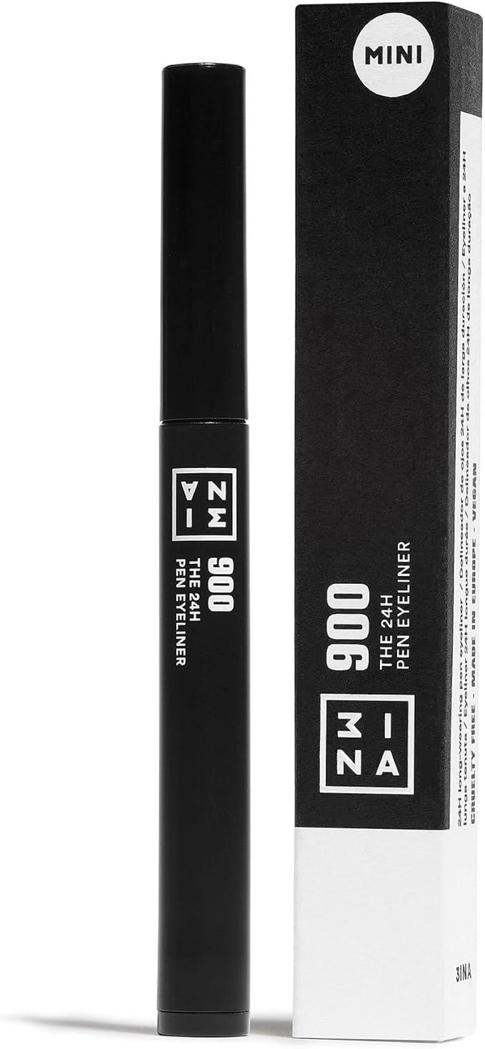 3INA MAKEUP The 24H Pen Eyeliner 900 Black Eyeliner 24h Longwear SmudgeProof for Sensitive Eyes Precise Felt Tip Liner - Image 1