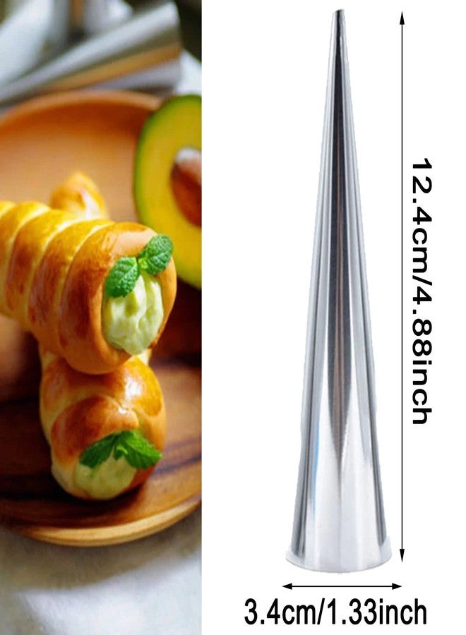 Manwetye 30 PCS Non-Stick Stainless Steel Cream Horn Molds - Large, 5" Big Size for DIY Cooking Danish Pastry, Lady Lock, Croissant, Ice Cream Egg Roll - Image 2