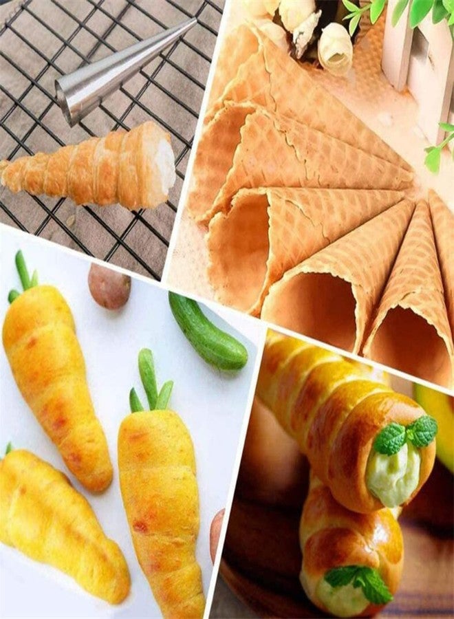 Manwetye 30 PCS Non-Stick Stainless Steel Cream Horn Molds - Large, 5" Big Size for DIY Cooking Danish Pastry, Lady Lock, Croissant, Ice Cream Egg Roll - Image 3
