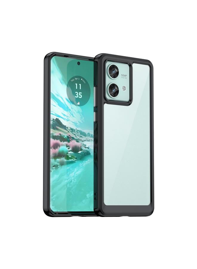 S-TOP Case For Motorola Edge 40 Neo Colorful Series Acrylic Hybrid TPU Phone Case - Image 1