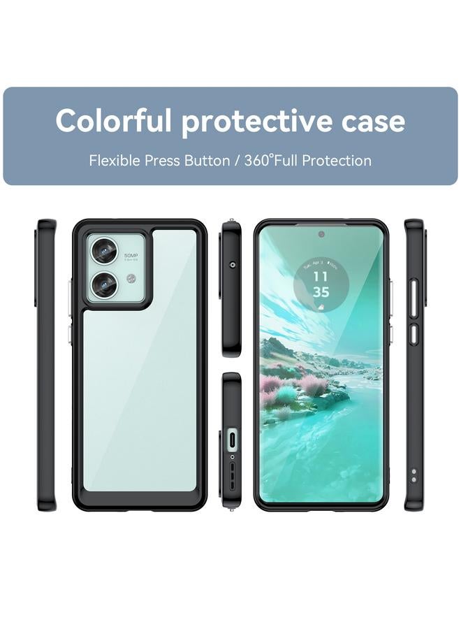 S-TOP Case For Motorola Edge 40 Neo Colorful Series Acrylic Hybrid TPU Phone Case - Image 2