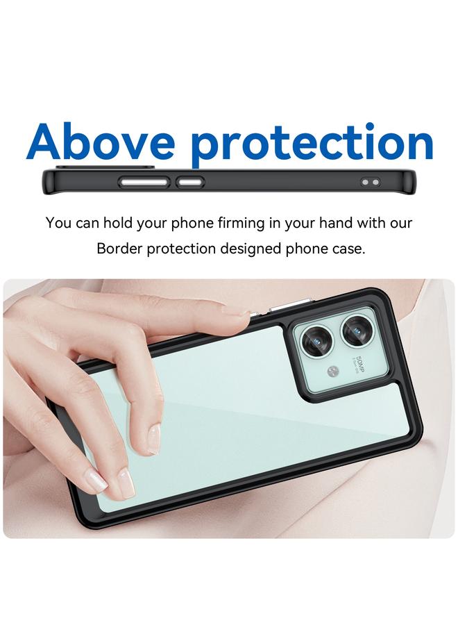 S-TOP Case For Motorola Edge 40 Neo Colorful Series Acrylic Hybrid TPU Phone Case - Image 4