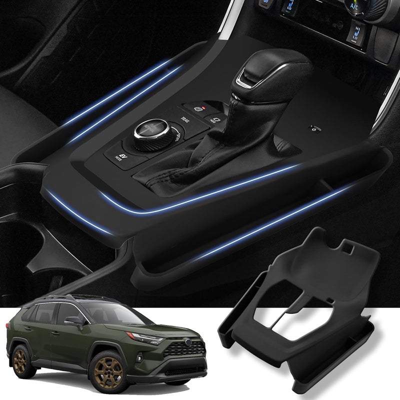 Autorder Silicone Center Console Organizer for 2019-2026 Toyota RAV4 Accessories Seat Gap Storage Box Soft Gear Shift Panel Trim Cover - Image 1