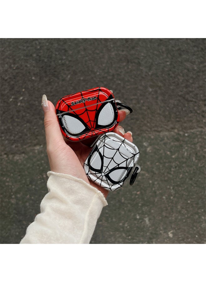Generic Galvanized Spiderman For Airpods4 For Apple Bluetooth Wireless 2/3 Generation Headset Pro2 Creative Personality Male-Color:Silver Spider-man Headphone Cover + Ring-Applicable Models:Airpods 4th Generation  - Image 3