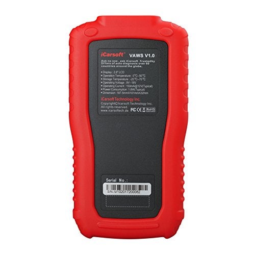 iCarsoft Professional Multi-System OBD II Scanner VAWS V1.0 with Oil Service Reset for Audi/VW/Seat/Skoda (red) - Image 2