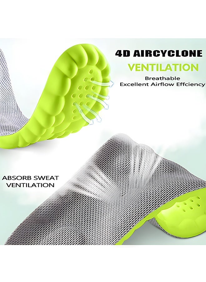 4D Shock Absorbing Insoles, Arch Support Breathable Shoe Inserts, Cuttable PU Cushion Insoles for Flat Feet, Unisex Sneakers/Boots, Size 42 (10.4 inch/26.5cm) - Image 3