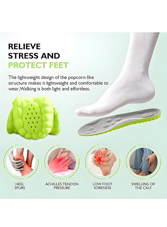 4D Shock Absorbing Insoles, Arch Support Breathable Shoe Inserts, Cuttable PU Cushion Insoles for Flat Feet, Unisex Sneakers/Boots, Size 42 (10.4 inch/26.5cm) - Image 5