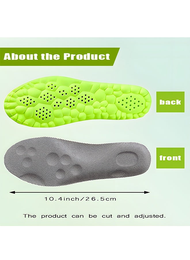 4D Shock Absorbing Insoles, Arch Support Breathable Shoe Inserts, Cuttable PU Cushion Insoles for Flat Feet, Unisex Sneakers/Boots, Size 42 (10.4 inch/26.5cm) - Image 2