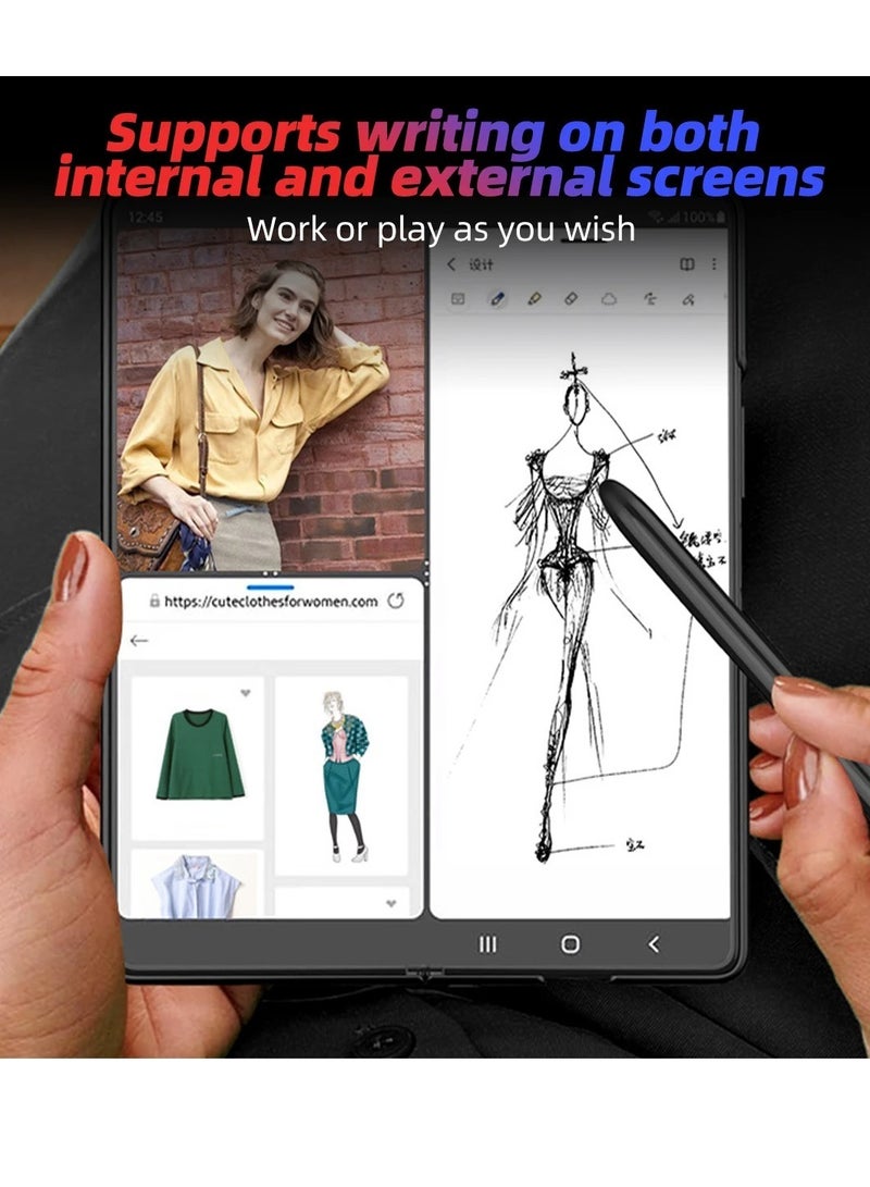 قلم S Pen لهاتف Galaxy Z Fold 4، قلم S Pen لهاتف Samsung Z Fold 4، 4096 مستوى ضغط بديل لهاتف Samsung Galaxy Z Fold 4 5G + أطراف/أقلام (أسود) - Image 3