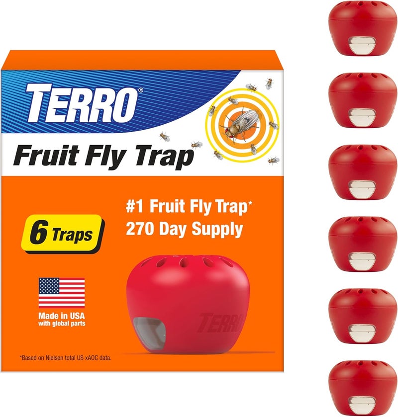 Terro T2503-3 Ready-to-Use Indoor Fruit Fly Trap with Built in Window - 6 Traps + 270 Day Lure Supply - Image 1