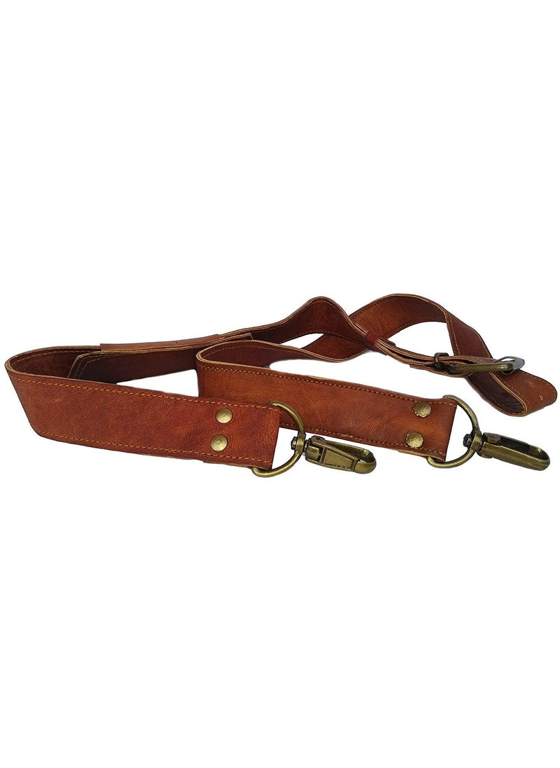 DHK DHK Leather Adjustable Padded Replacement Shoulder Strap with Metal Swivel Hooks for Messenger Laptop Camera Duffle Bags  More 