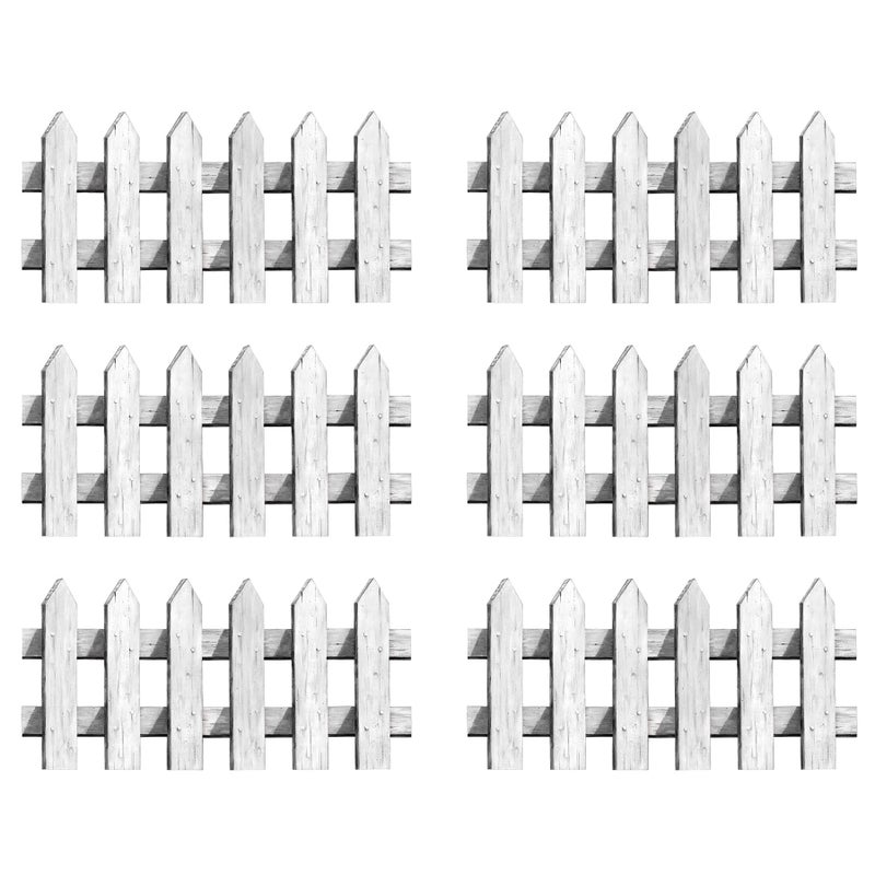 Beistle 6 Piece Cardstock Paper White Picket Fence Cut Outs Border Decorations For Summer Garden Tea Parties And Classroom Bulletin Board Dcor - Image 2