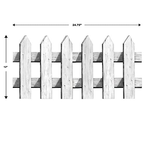 Beistle 6 Piece Cardstock Paper White Picket Fence Cut Outs Border Decorations For Summer Garden Tea Parties And Classroom Bulletin Board Dcor - Image 3