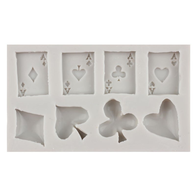 Sijiangmold Poker Silicone Molds Casino Playing Card Chocolate Fondant Mold For Cupcake Topper Cake Decorating Chocolate Candy Craft Gum Paste Set Of 4 - Image 5