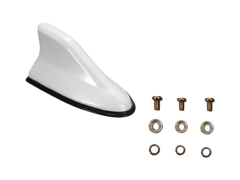 Auto Pearl Shark Fin Antenna Universal Replacement Car Antenna Roof Aerial ABS Material Waterproof Rubber Ring AM FM Radio Signal Compatiable with - Wagon R 2019 - (Color White) - Image 4