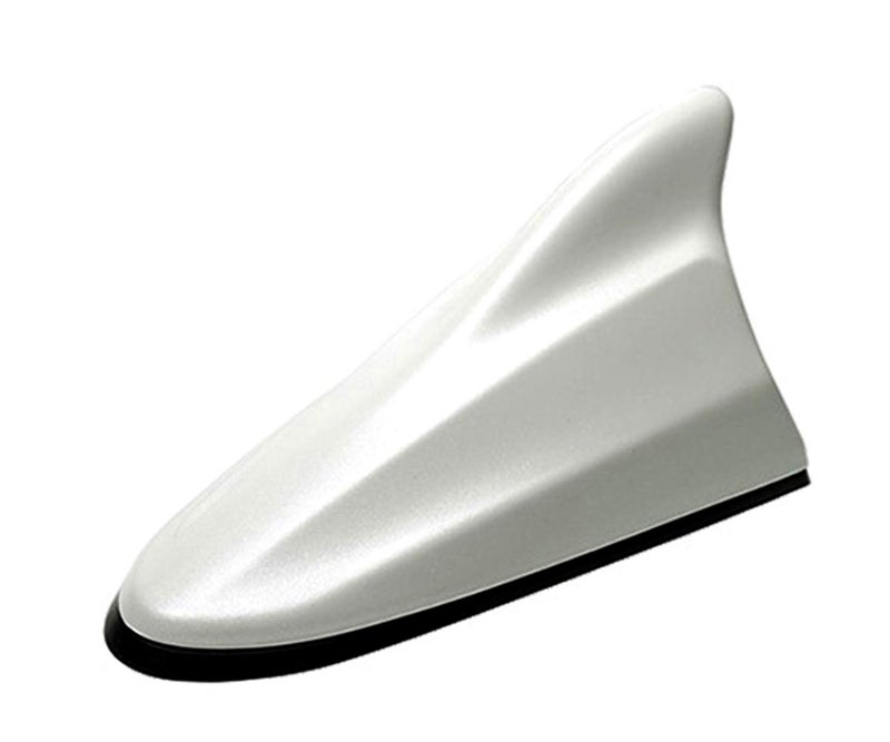 Auto Pearl Shark Fin Antenna Universal Replacement Car Antenna Roof Aerial ABS Material Waterproof Rubber Ring AM FM Radio Signal Compatiable with - Wagon R 2019 - (Color White) - Image 2