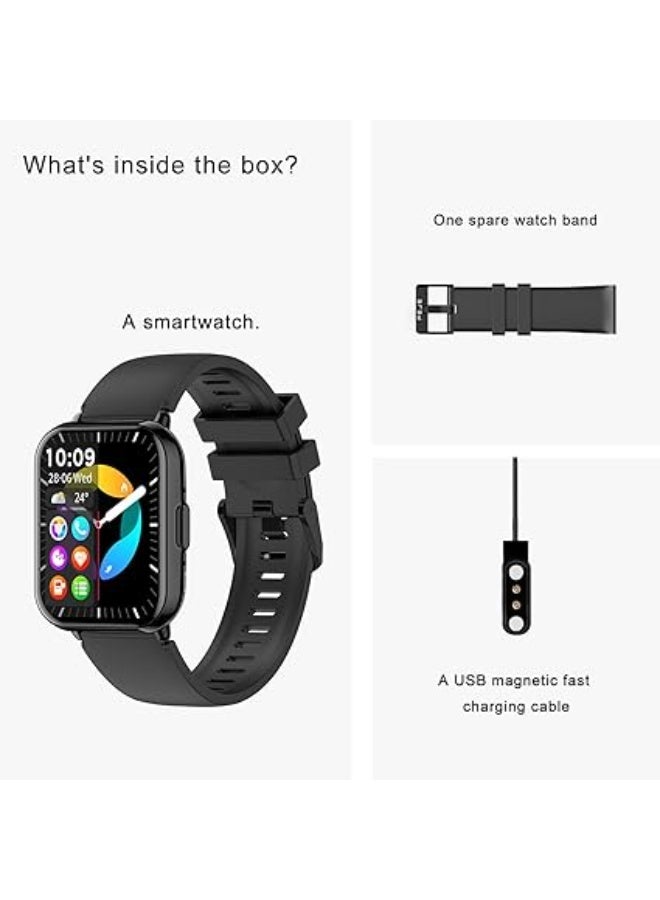 PEJE Smart Watches For Men,1.83" Display,Prayer Alerts,Arabic Support,Bluetooth Calls,1ATM Waterproof,Spo2/Hr/Sleep Tracking,123+ Sports Modes,7-Day Battery (280mah),Ios/Android. (Black) - Image 4