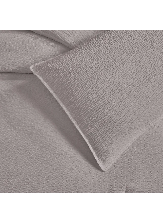 Home Box Theo Stripe Seersucker 3-Piece King Comforter Set 240 x 220 cm