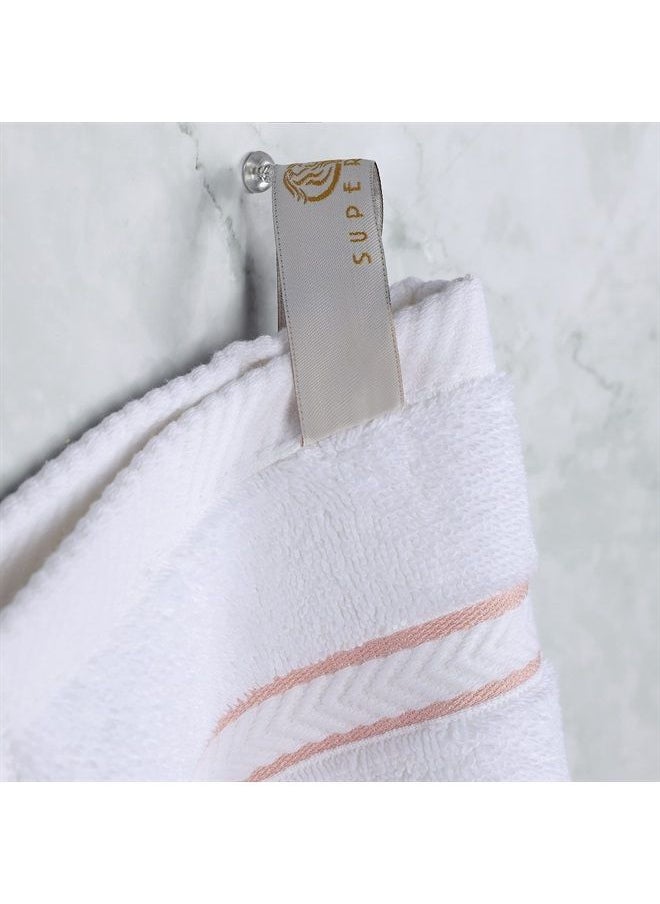 Superior Turkish Cotton Ultra-Plush 10-Piece Towel Set, Ideal for Master Bath, Guest Bathroom, Fast Drying, Shower, Spa, Face/Washcloths, Hand, Bath Towels, Absorbent, Home Basics, Tea Rose  - Image 4