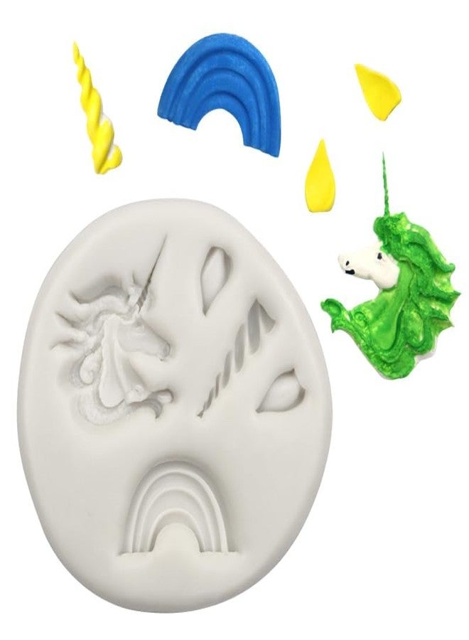 Skytail Silicone Resin Mold Unicorn Chocolate Mold Gummy Candy Fondant Mold Dessert Chocolate Decoration Supplies Kitchen Baking Tool Unicorn Theme 3D Fondant Chocolate Molds Cupcakes Decoration - Image 1